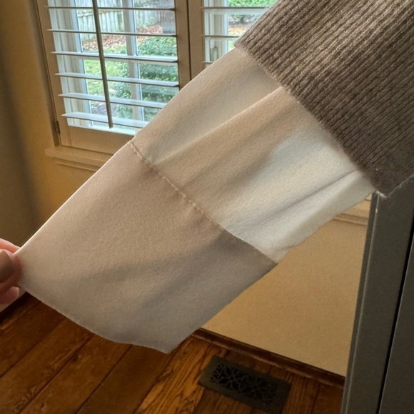 Veronica Beard Brami Mixed Media Layered Look Wool & Cashmere Sweater - Picture 5 of 12